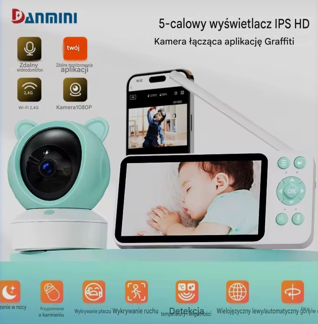 NurtureCam – Inteligentna Niania Elektroniczna z Ekranem HD 👶 kamera bezprzewodowa