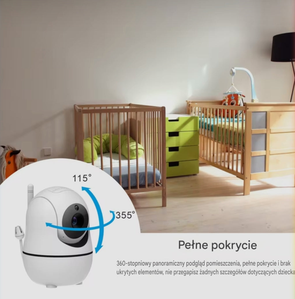 Inteligentna Elektroniczna Niania HD 5" z Kamerą i Temperaturą