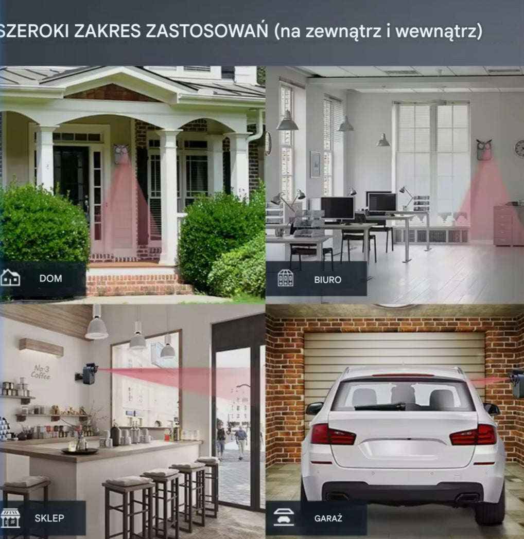 Bezprzewodowy Alarm Podjazdu i Domu Inteligentna Sowa z Czujnikiem Ruchu PIR