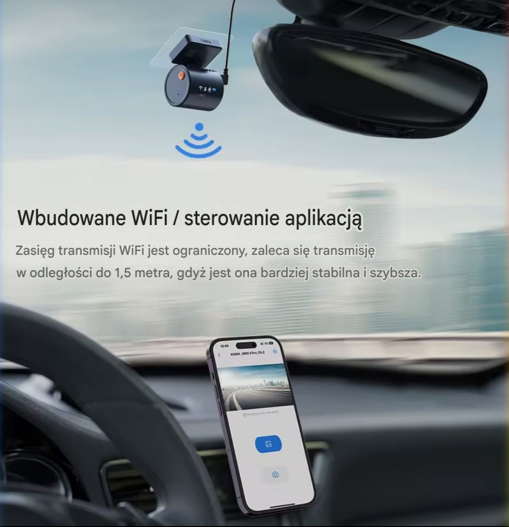 Mini Wideorejestrator Samochodowy KAWA Mini 3 Pro 2K | Sterowanie Głosowe & Tryb Parkingowy 24/7