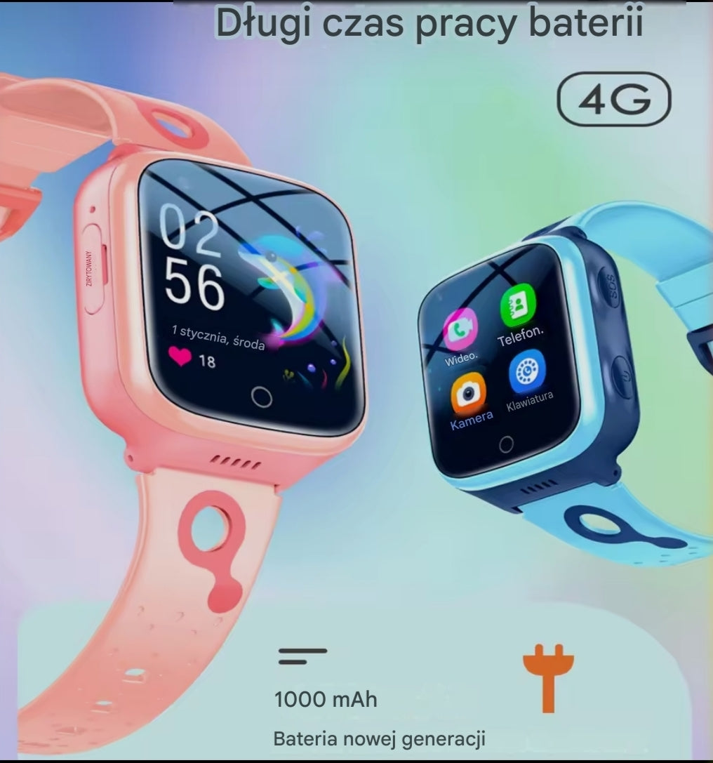 Wodoodporny Smartwatch Dziecięcy 4G z Lokalizatorem GPS, WiFi i SOS | NurtureWatch