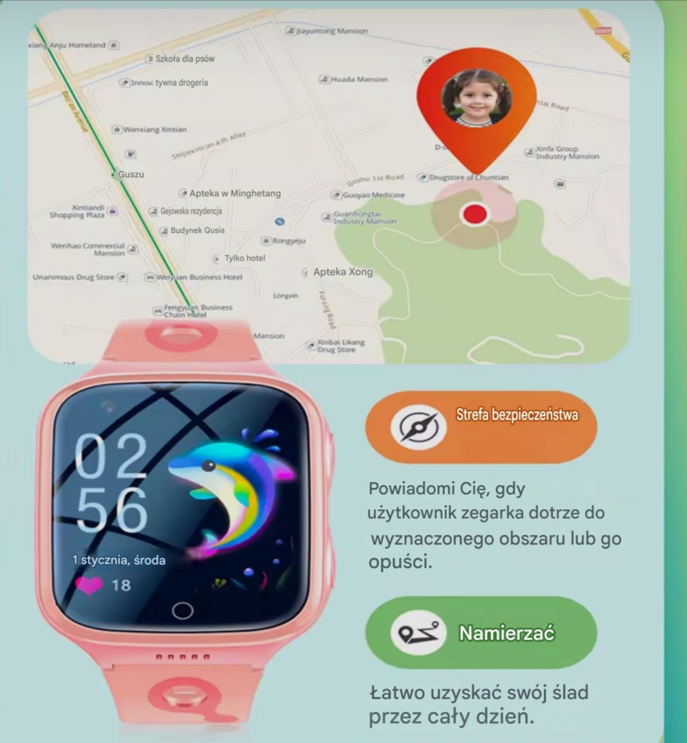 Wodoodporny Smartwatch Dziecięcy 4G z Lokalizatorem GPS, WiFi i SOS | NurtureWatch