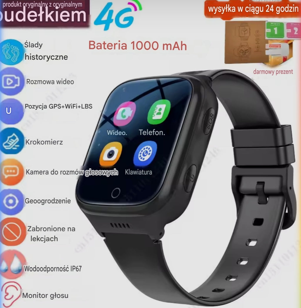 Wodoodporny Smartwatch Dziecięcy 4G z Lokalizatorem GPS, WiFi i SOS | NurtureWatch
