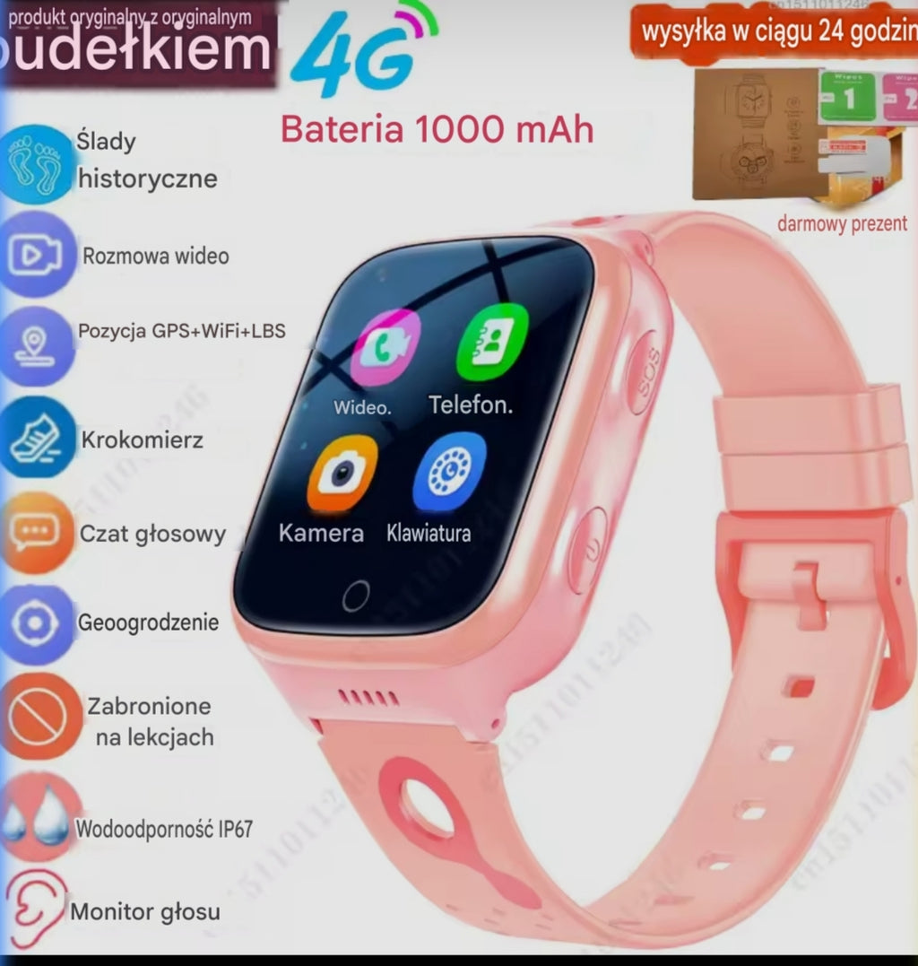 Wodoodporny Smartwatch Dziecięcy 4G z Lokalizatorem GPS, WiFi i SOS | NurtureWatch