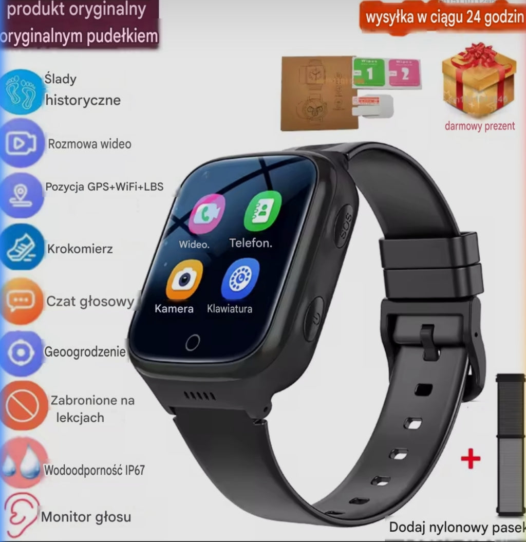 Wodoodporny Smartwatch Dziecięcy 4G z Lokalizatorem GPS, WiFi i SOS | NurtureWatch
