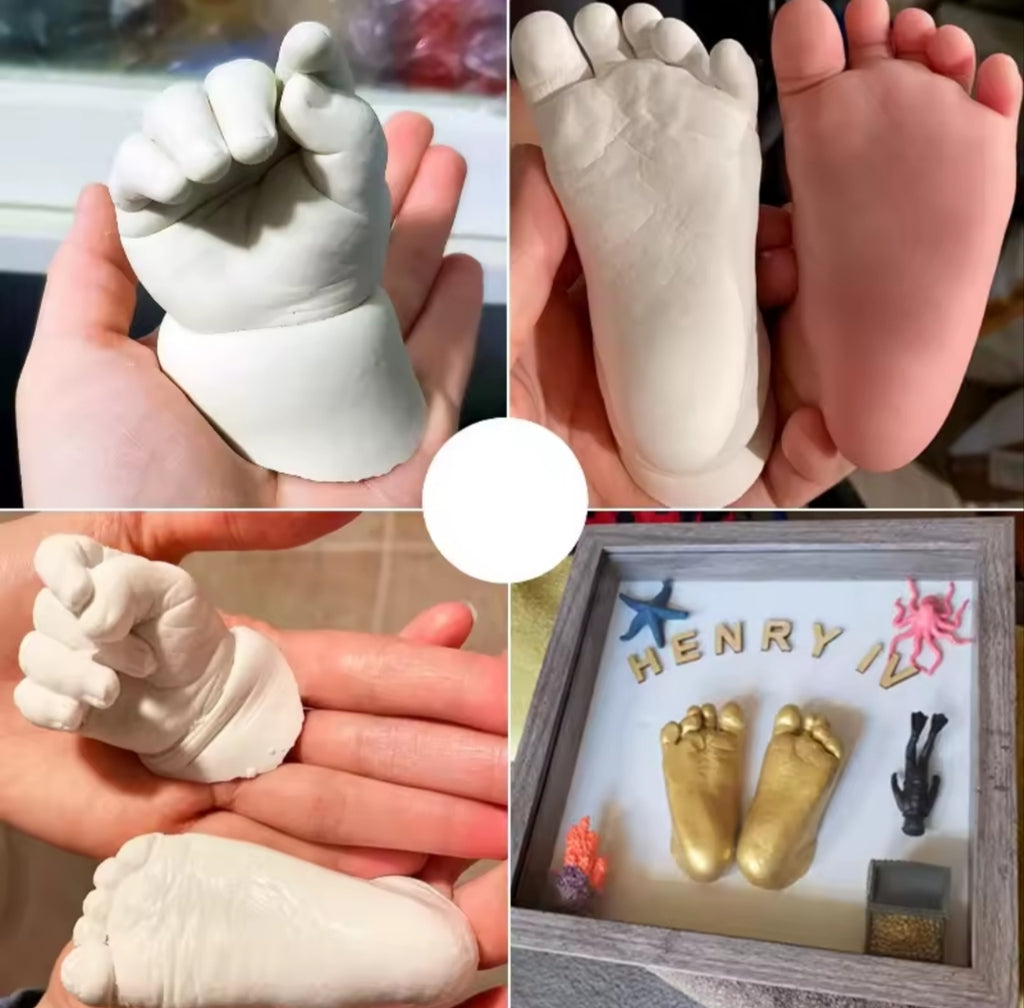 Zestaw Pamiątkowy 3D do Odlewania Odcisków Stópek i Dłoni Niemowląt | Pamiątka DIY
