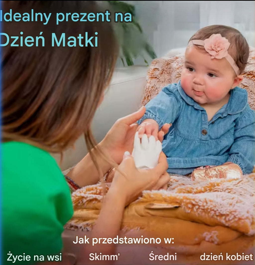 Zestaw Pamiątkowy 3D do Odlewania Odcisków Stópek i Dłoni Niemowląt | Pamiątka DIY