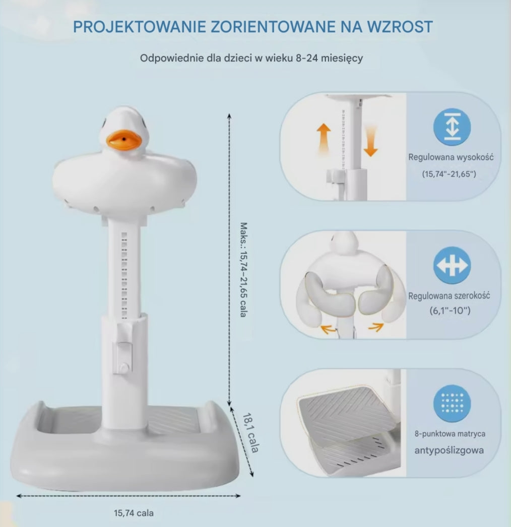 Regulowane Krzesełko do Kąpieli dla Niemowląt z Podparciem | NurtureBath Duck