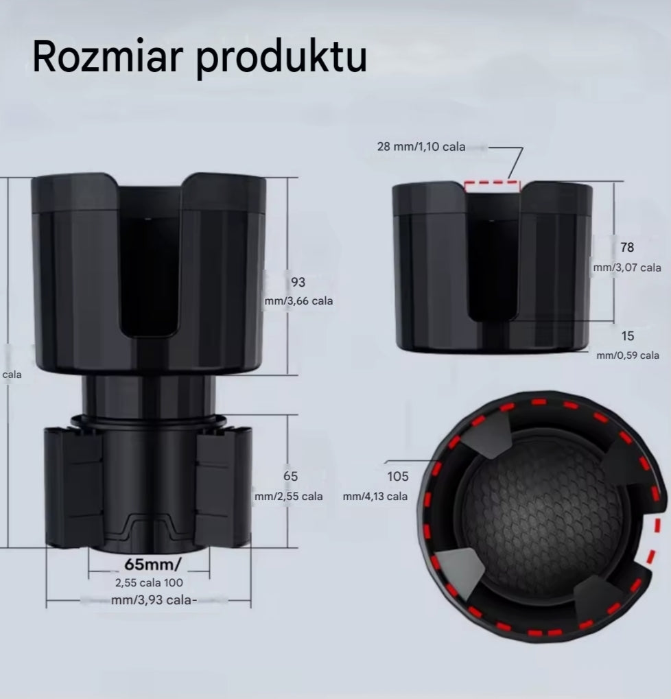 Regulowany Ekspander Uchwytu na Kubek Samochodowy | Uniwersalny Adapter do Auta