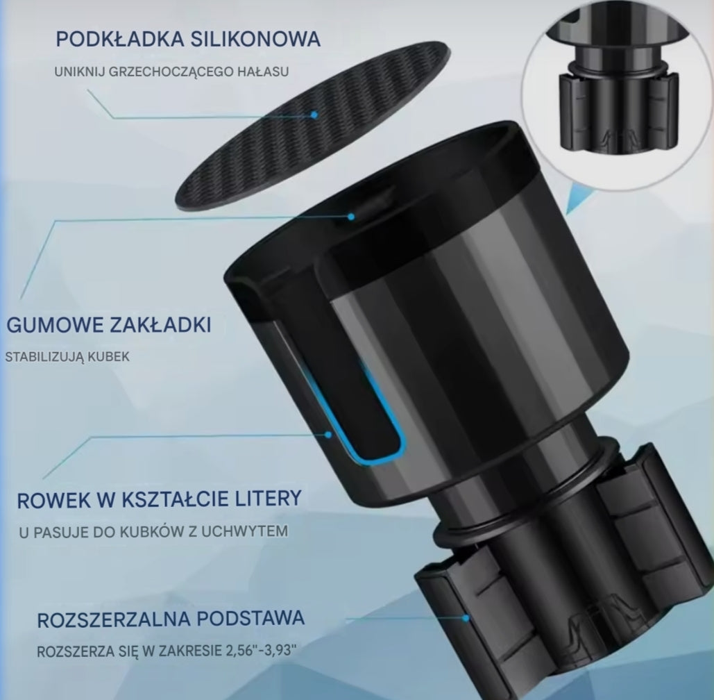 Regulowany Ekspander Uchwytu na Kubek Samochodowy | Uniwersalny Adapter do Auta